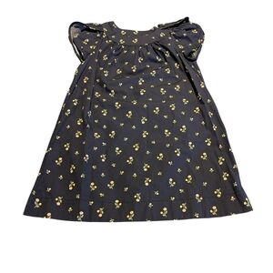 Hanna Andersson Navy Blue Dress with Yellow Berries Pattern, 140cm